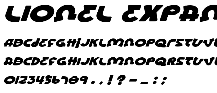 Lionel Expanded Italic font